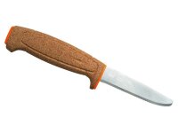 Mora FLOATING SERRATED KNIFE, rostfrei, Klinge abgerundet,, Teilsägezahnung, Korkgriff, orangefarbene Kunststoffscheide