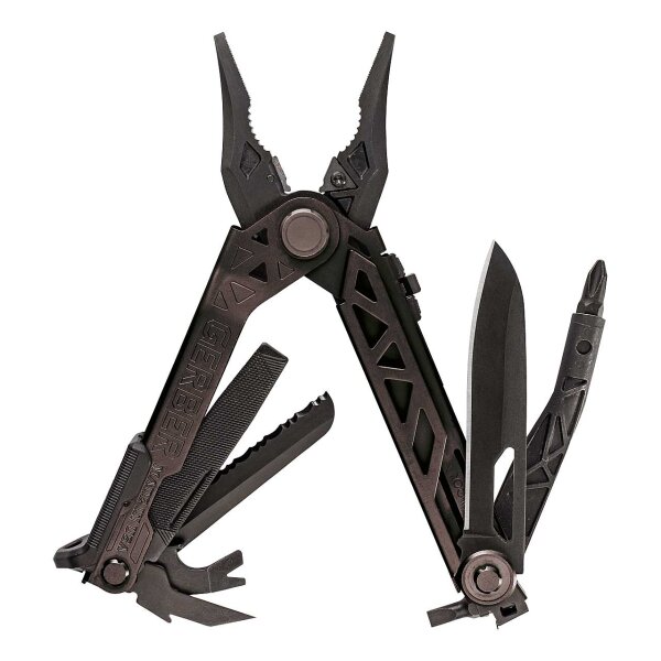 Gerber Multitool CENTER-DRIVE BLACK, Klinge 420HC Stahl,, ausfahrbare Zange, 16 Funktionen, MOLLE-kompatibles Etui