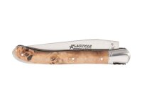 Fontenille Pataud Laguiole NATURE Taschenmesser, Stahl 12C27, Back Lock, stabilisiertes Pappel-Wurzelholz, Filework