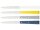 Opinel Bon Appetit Celeste Tafelmesser, rostfrei, 4-tlg,, Stahl 12C27, Buchenholzgriffe in weiß, blau, gelb, grau