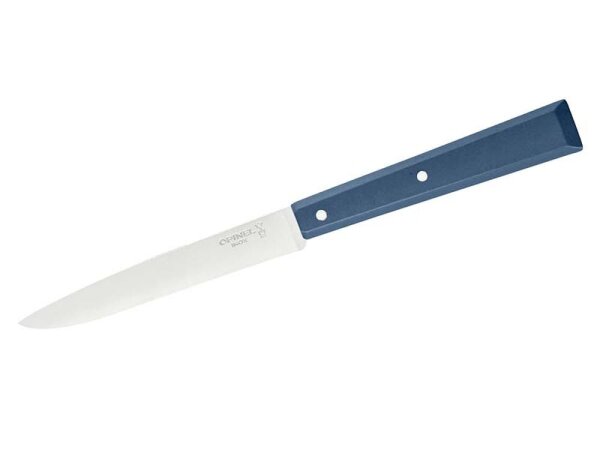 Opinel Bon Appetit Celeste Tafelmesser, Sandvik-Stahl 12C27, rostfrei, blauer Buchenholzgriff