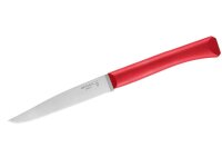 Opinel Tafelmesser Bon Appetit+, 4-tlg., Sandvik-Stahl 12C27, Mikrozahnung, Polymergriff in hellgrau, blau, rot, anthrazit