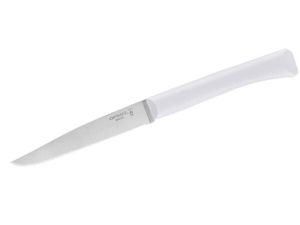 Opinel Tafelmesser Bon Appetit+, Sandvik-Stahl 12C27,, rostfrei, Mikrozahnung, hellgrauer Polymergriff