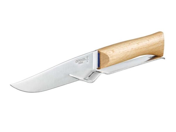 Opinel Käsemesser Set, rostfreier Stahl, Messer Größe 10,, lackierter Buchenholzgriff, Edelstahlgabel