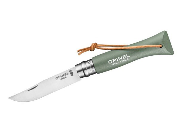 Opinel Taschenmesser No 06 COLORAMA, moosgrün, rostfrei, Kordel
