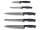 Taylors Eye Witness, 5-teiliges Küchenmesser-Set TITANIUM,, rostfreier Stahl beschichtet, SoftGrip-Griff, Messerblock