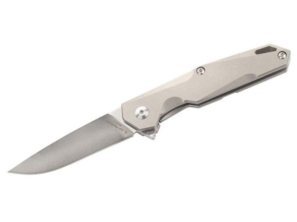 Herbertz Einhandmesser, Stahl AUS-8, Frame Lock, Flipper,, Titan-Griffschalen, Titan-Clip, Fangriemenöse