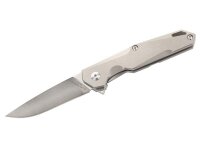 Herbertz Einhandmesser, Stahl AUS-8, Frame Lock, Flipper,, Titan-Griffschalen, Titan-Clip, Fangriemenöse