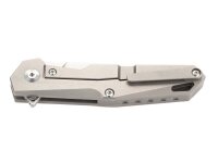 Herbertz Einhandmesser, Stahl AUS-8, Frame Lock, Flipper,, Titan-Griffschalen, Titan-Clip, Fangriemenöse