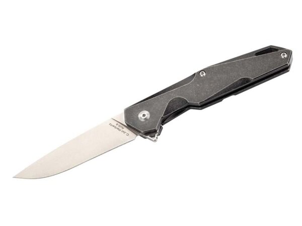 Herbertz Einhandmesser, Stahl AUS-8, Frame Lock, Flipper,, Titan-Griffschalen, Titan-Clip, Fangriemenöse