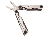 Herbertz Multitool, Stahl AISI 420, Edelstahlgriffe,, 8 Werkzeuge, federunterstützt, schwarzes Nylonetui
