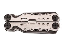 Herbertz Multitool, Stahl AISI 420, Edelstahlgriffe,, 8 Werkzeuge, federunterstützt, schwarzes Nylonetui