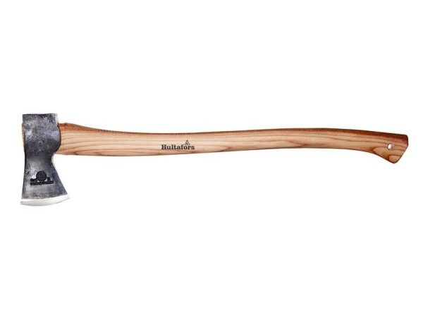 Hultafors Fällaxt QVARFOT, Ovako Carbonstahl,, Stiel aus Hickoryholz, Kopfscheide aus braunme Leder