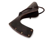 Hultafors Fällaxt QVARFOT, Ovako Carbonstahl,, Stiel aus Hickoryholz, Kopfscheide aus braunme Leder