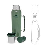 Stanley CLASSIC VAKUUM-FLASCHE 1,0 Liter, Hammertone grün