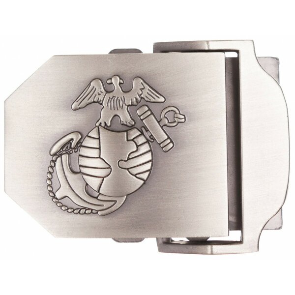 MFH USMC Gürtelschloss, Metall, ca. 4 cm, silber