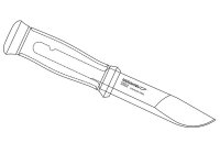 Mora Gürtelmesser 2000 Orange, rostfreier Stahl,, orange/schwarzer Kunststoff-Griff, Kunststoff-Scheide