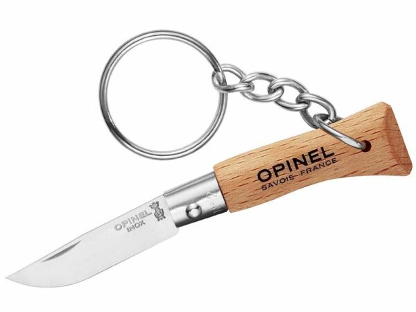 Opinel Taschenmesser No 02, rostfrei, mit Schlüsselanhänger