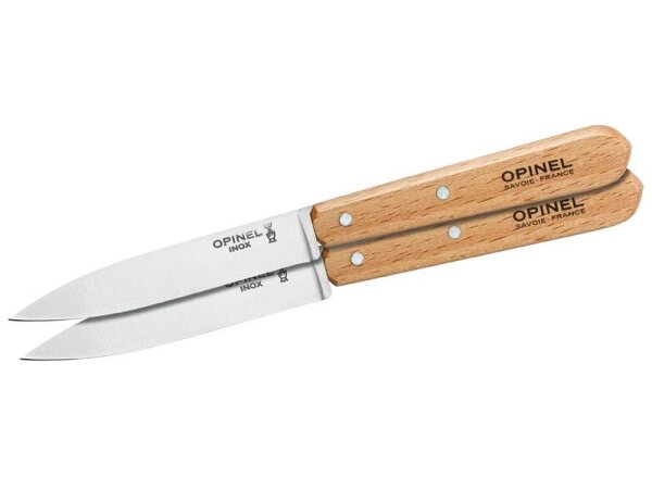 Opinel Küchenmesser No 112, 2 Stück, rostfrei, Buche, natur