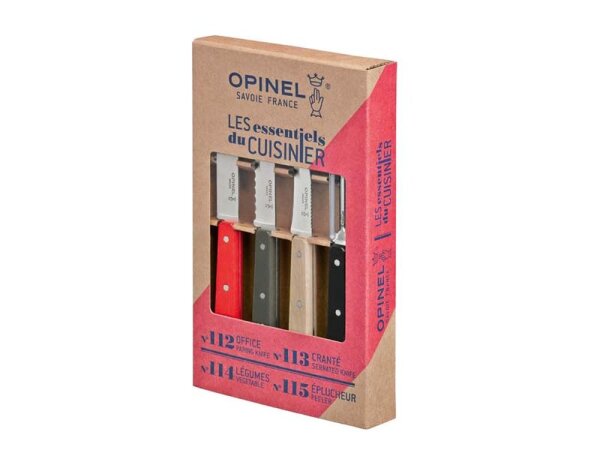 Opinel Küchenmesser-Set 4-tlg. rostfrei  Gemüsemesser Sägemesser Sparschäler NEU