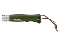 Opinel Taschenmesser No 08 COLORAMA, khaki, rostfrei, Kordel