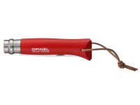 Opinel Taschenmesser No 08 COLORAMA, rot, rostfrei, Kordel
