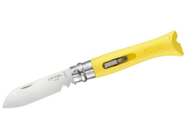 Opinel Taschenmesser No 09 DIY, Polyamid, gelb, rostfrei, 2 Bits
