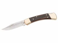 Buck Taschenmessser, Folding Hunter 110, Stahl 420HC, Holzschalen, Messingbacken, Lederetui
