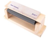 Holzblock mit 3 Abziehsteinen, 150x45x15 mm, Schärföl,