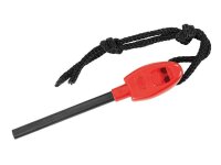 Buck Outdoormesser Selkirk, Stahl 420HC, rostfrei,, Micarta-Griffschalen, Feuerstarter, Pfeife, Scheide