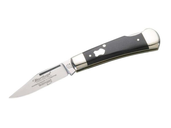 Hartkopf-Taschenmesser, 1.4110-Stahl, Ebenholz,, Neusilberbacken