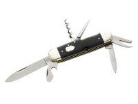 Hartkopf Militär-Taschenmesser, Stahl 1.4034, Ebenholz,, Neusilber-Backen, Holzbox