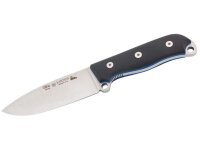 Nieto Jagd-/Outdoormesser, LUCUS, Stahl 1.4116, Full Tang,, blaue Fiberglas-Zwischenlagen, G10-Schalen, Lederscheide