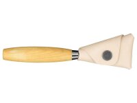 Morakniv Schnitzmesser 163, rostfreier Sandvik-Stahl,, dreiseitig geschliffene Klinge, Birkenholzgriff, Lederschutz