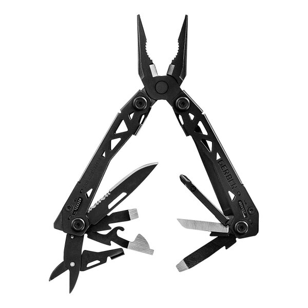 Gerber Multitool SUSPENSION-NXT, schwarz, 15 Funktionen,, Zange, Messer, Schere, Gürtelclip