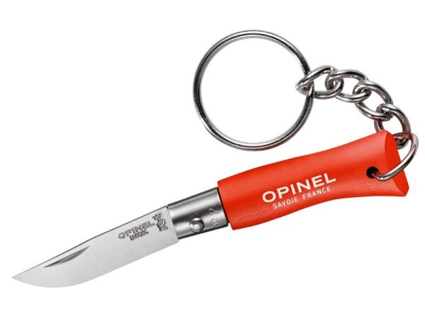 Opinel Messer COLORAMA No 02, orange, rostfrei,, mit Schlüsselanhänger