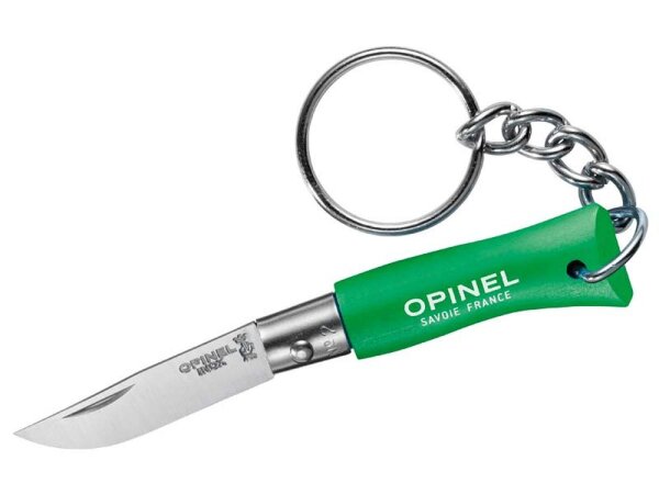 Opinel Messer COLORAMA No 02, grün, rostfrei,, mit Schlüsselanhänger