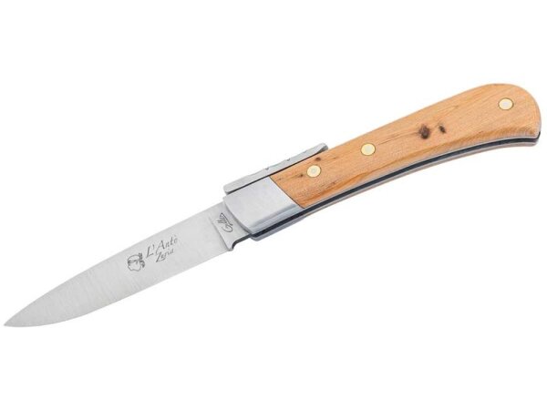 Fontenille Pataud Taschenmesser LANTO, Stahl Sandvik 14C28N, Griffschalen Wacholder, Rückenverriegelung, Etui