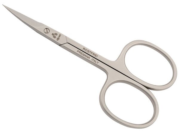 Alpen Hautschere, Stahl AISI 420 rostfrei, mattiert, gebogen, 9.0 cm