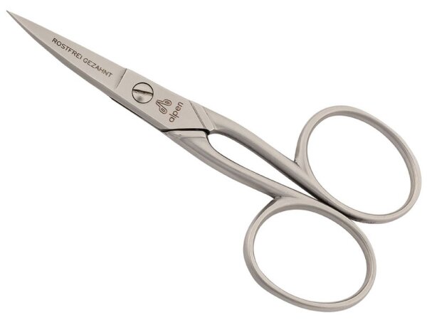 Alpen Nagelschere, rostfrei, mattiert, gezahnt, gebogen, 9.0 cm