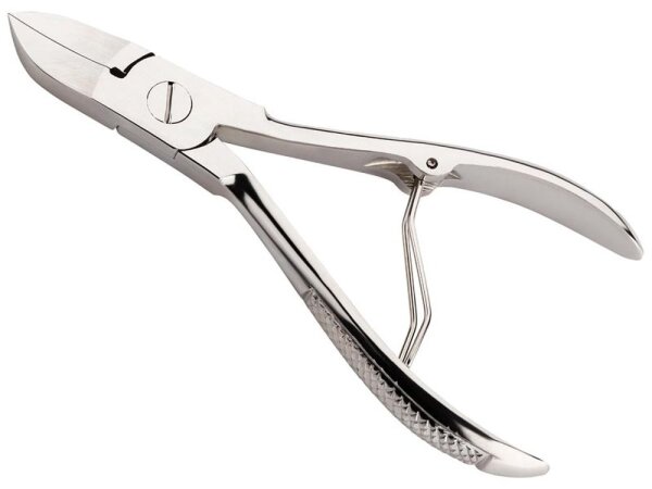 Alpen Nagelzange, vernickelt, mit Federöffnung,, Griff mit Struktur, 11.0 cm