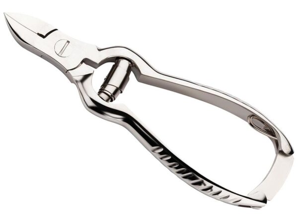 Alpen Nagelzange, vernickelt, Pufferfeder, Griffstruktur,, 12.0 cm