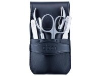 Alpen Maniküre-Set, 5-tlg, rostfrei, Hautschere, Nagelzange,, Pinzette, Nagelschieber, Nagelfeile, schwarzes Etui