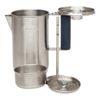 Stanley Adventure Percolator, alle Teile 18/8 Edelstahl,, Deckelglas Tritan-Kunststoff, Silikonummantelter Griff