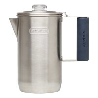 Stanley Adventure Percolator, alle Teile 18/8 Edelstahl,, Deckelglas Tritan-Kunststoff, Silikonummantelter Griff