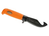 Marttiini Skinner rostfreier Stahl Martef-Beschichtung Aufreißhaken orangefarbener Kunststoffgriff Scheide