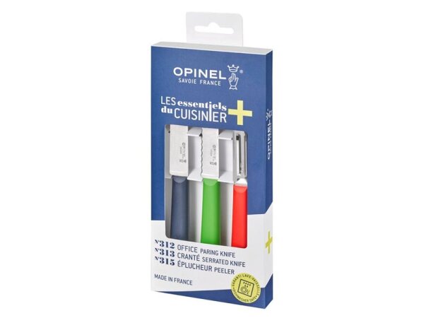 Opinel Küchenmesser-Set ESSENTIELS+ Trio, rostfrei, 3 Messer