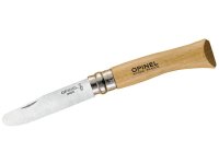 Opinel No 7, Kindermesser, rostfrei, Buchenholz natur, Etui