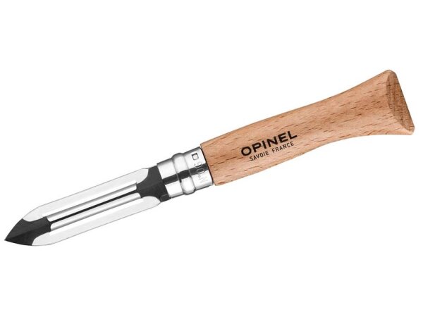 Opinel No. 06 Schälmesser rostfreier Sandvik-Stahl Virobloc Buchenholz für Rechts- und Linkshänder