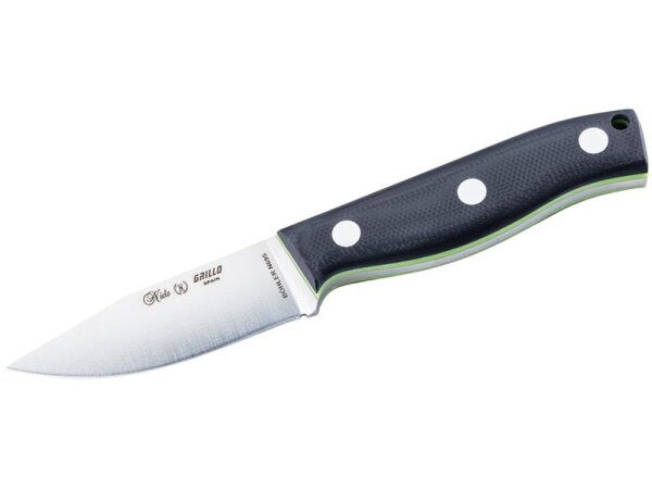 Nieto Grütelmesser GRILLO Stahl Böhler N695 G10-Schalen grüne Fiberglas-Liner Öse schwarze Lederscheide
